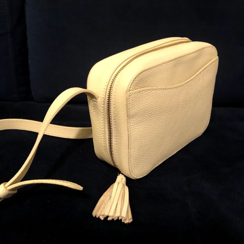 Cuyana Ecru/White Mini Tassel Bag - like new
